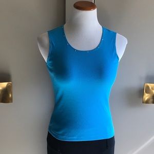 Turquoise Blue Rhinestone Tank